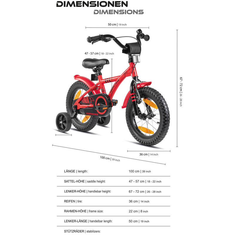 Vélo 14 pouces enfant 3-5 ans avec roues stabilisateurs et rétropédalage