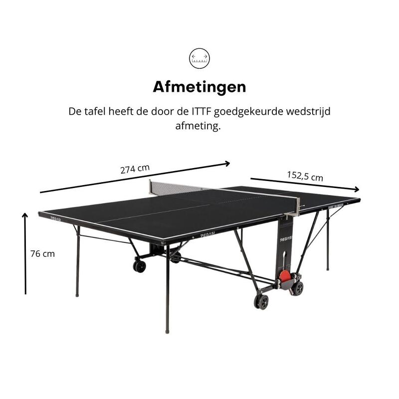 Table de tennis de table pegasi 700 noire intérieure