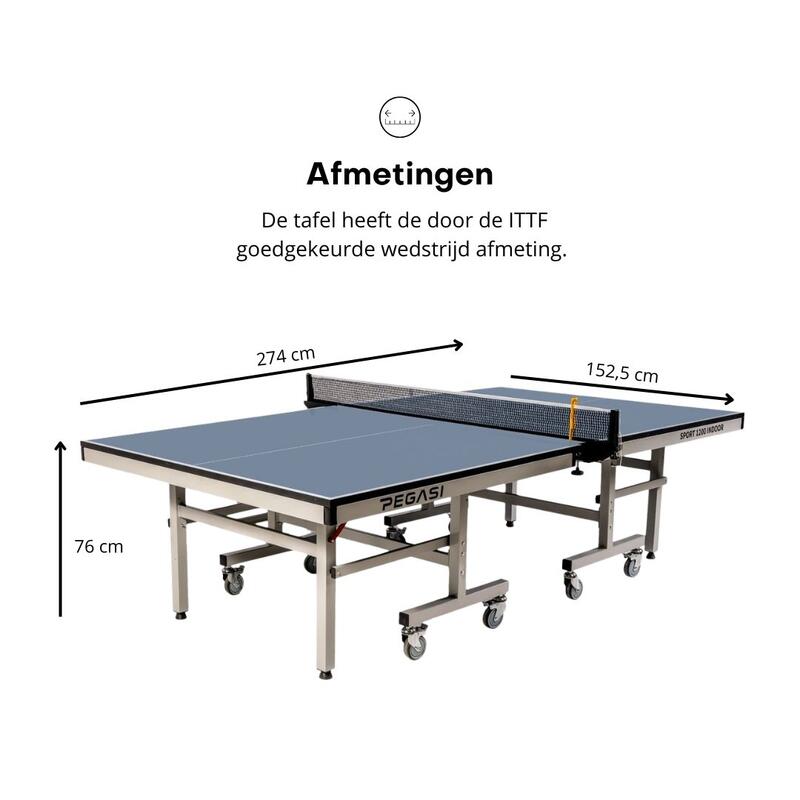Table de tennis de table pegasi 1200 intérieur pro bleu