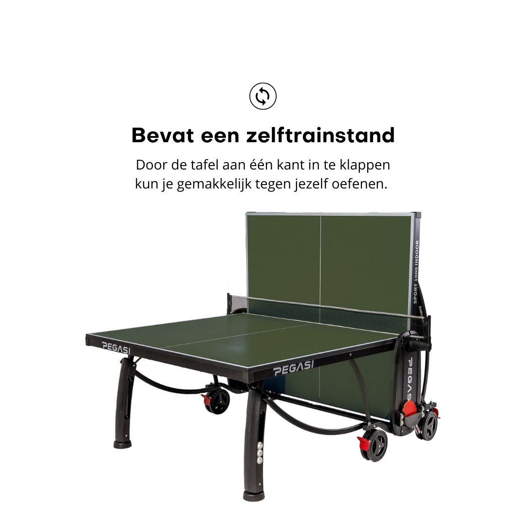 Kit Ping Pong Sporgo - 2 Raquettes Pro (Bois + Carbone), 4 Balles, Filet Extensible Jusqu'à 165 Cm Et Sac