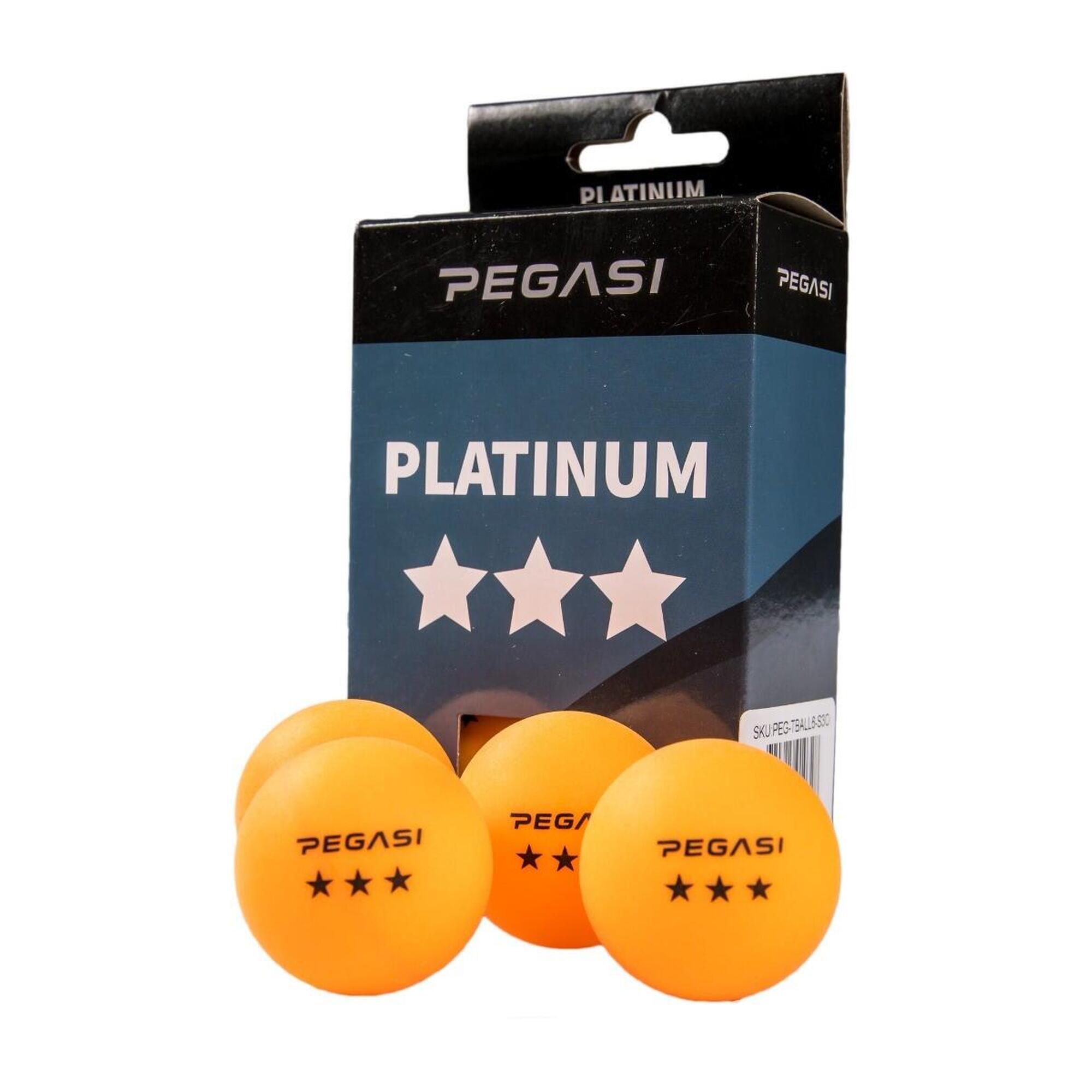 Pegasi 3 ster pingpong ballen 6st. Oranje 1/3