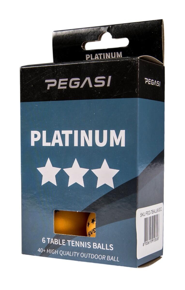 Pegasi 3 ster pingpong ballen 6st. Oranje 3/3