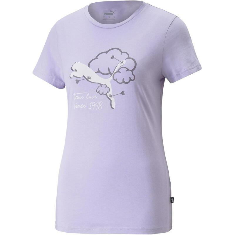 T-Shirt Puma Graphics Valentine Tee, Roxo, Mulheres