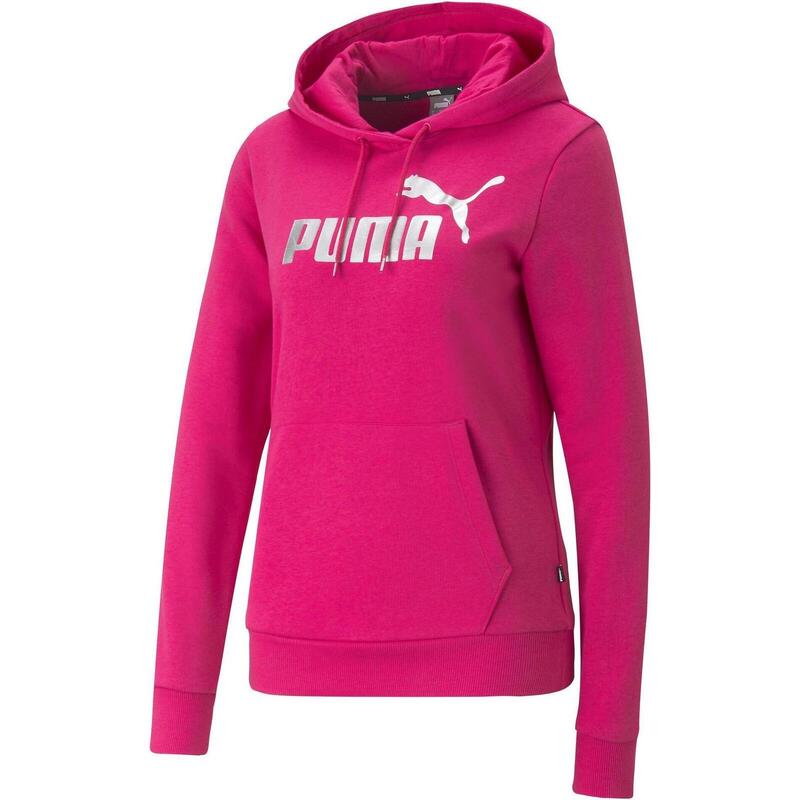 Hanorac femei Puma Essentials Metallic Logo, Roz