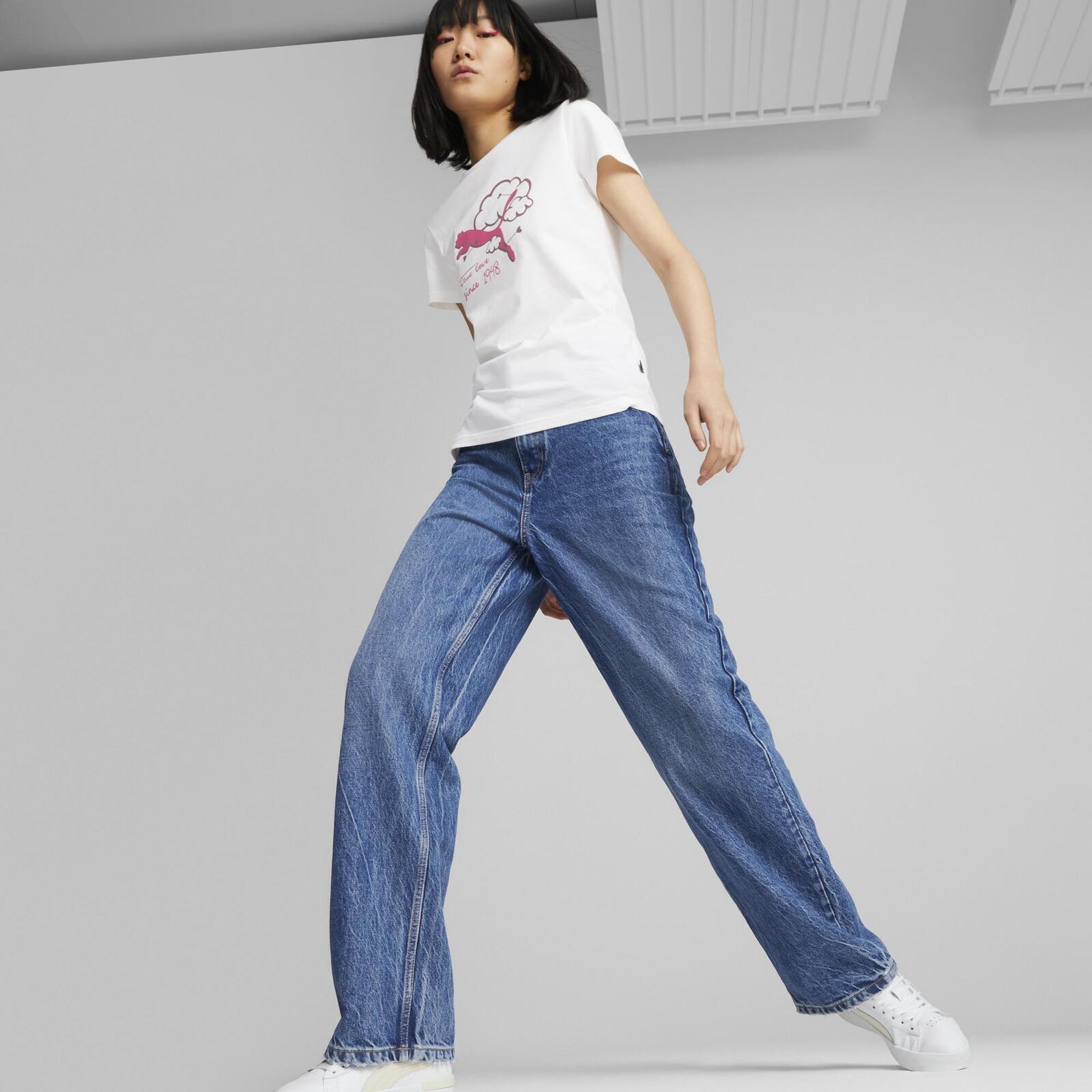 T-Shirt Puma Graphics Valentine Tee, Branco, Mulheres 5/5