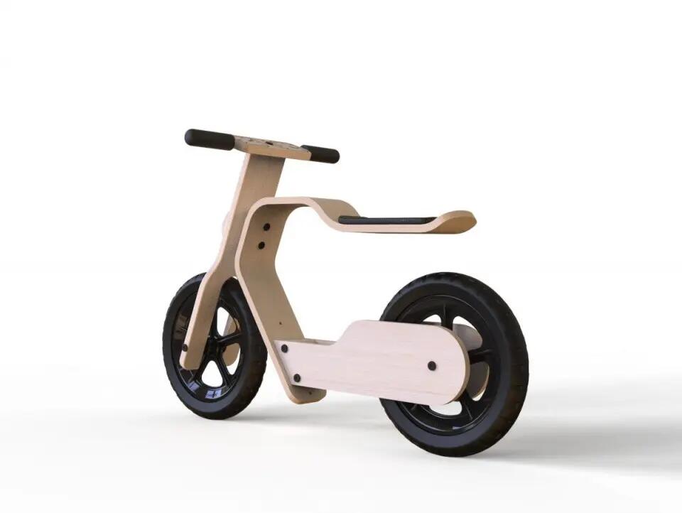 Bicicleta din lemn natural fara pedale RideMe MamaToyz 2/5