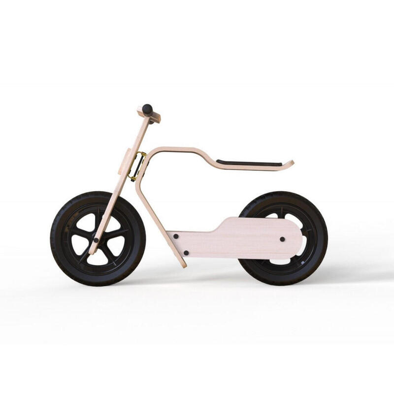 Bicicleta din lemn natural fara pedale RideMe MamaToyz