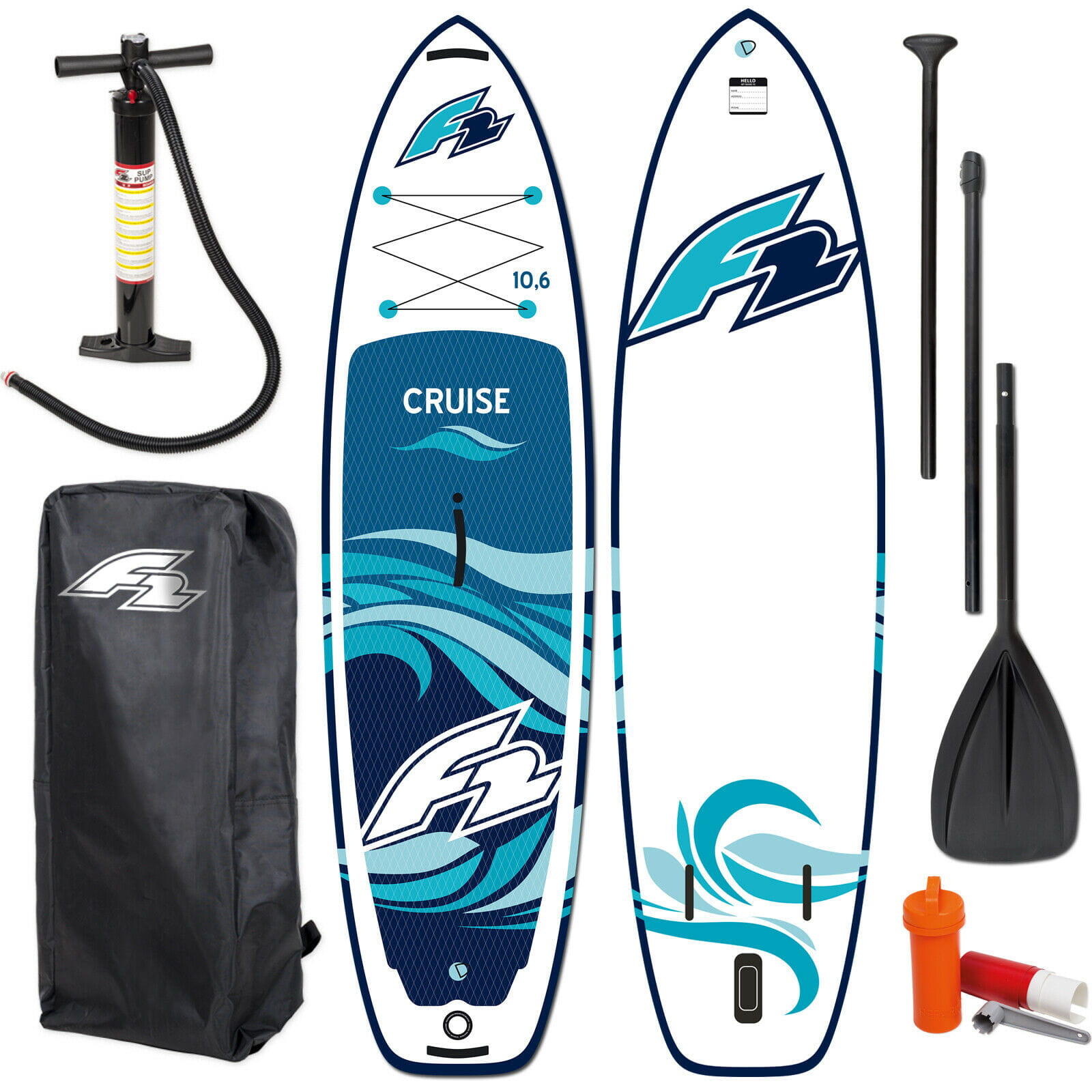 F2 F2 CRUISE 11'6" WINDSUP SUP opblaasbaar board Wit Blauw 354x83x15 cm