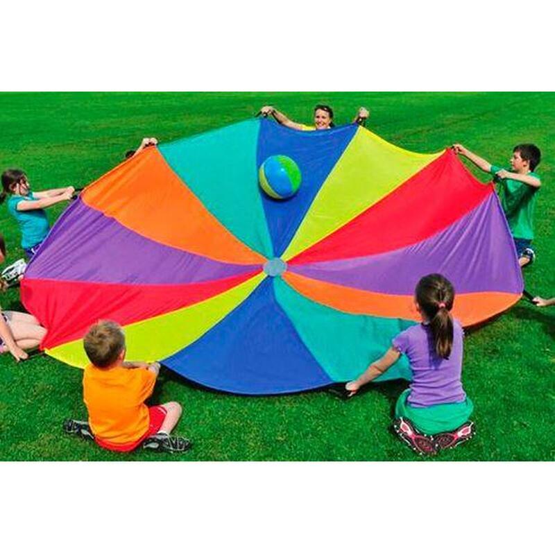 Parasut recreativ 7 m - 24 mânere, 16 dungi colorate
