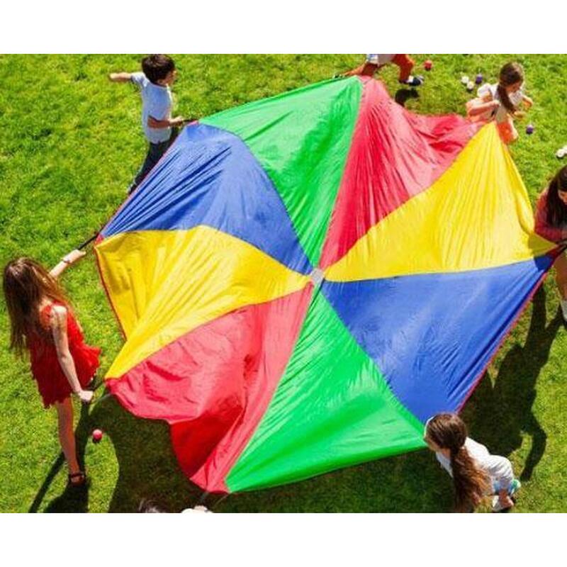 Parasut recreativ 7 m - 24 mânere, 16 dungi colorate