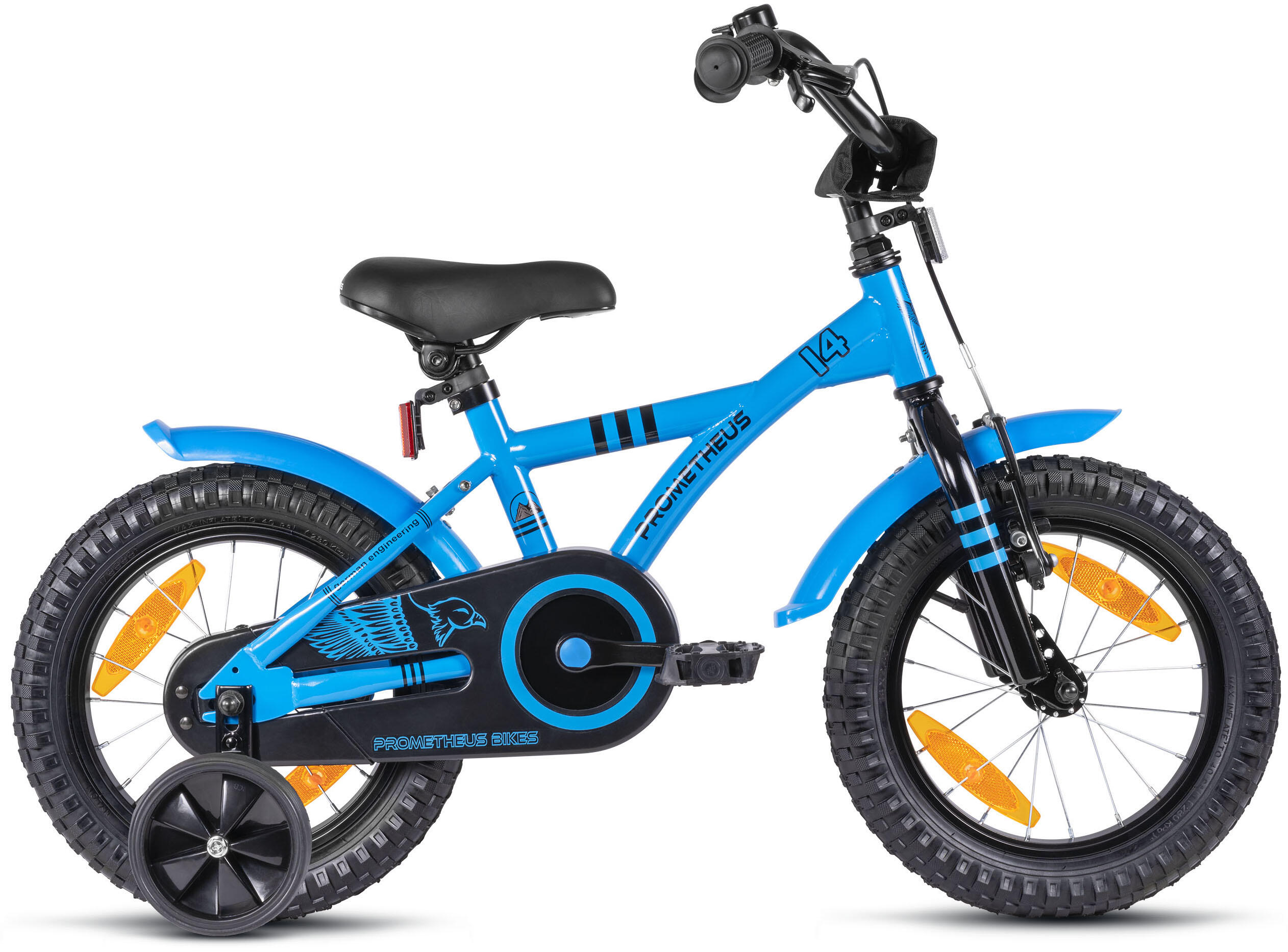 Kinderfahrrad 14 Zoll ab 4 Jahre mit Stützräder und Rücktritt 3/8