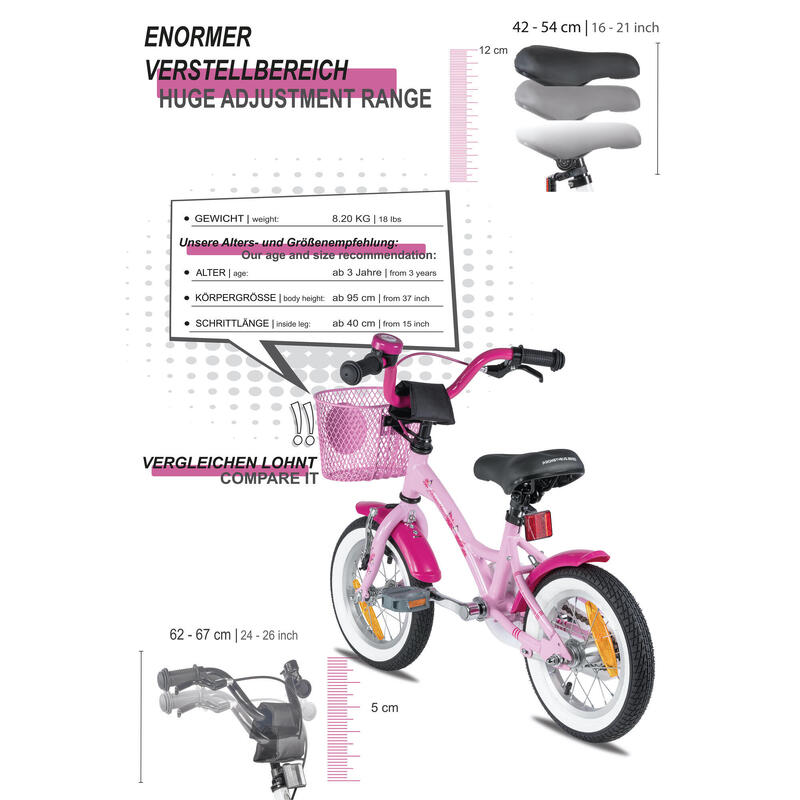 Prometheus velo enfant 3 ans vélo enfant 12 pouces pour garcon et