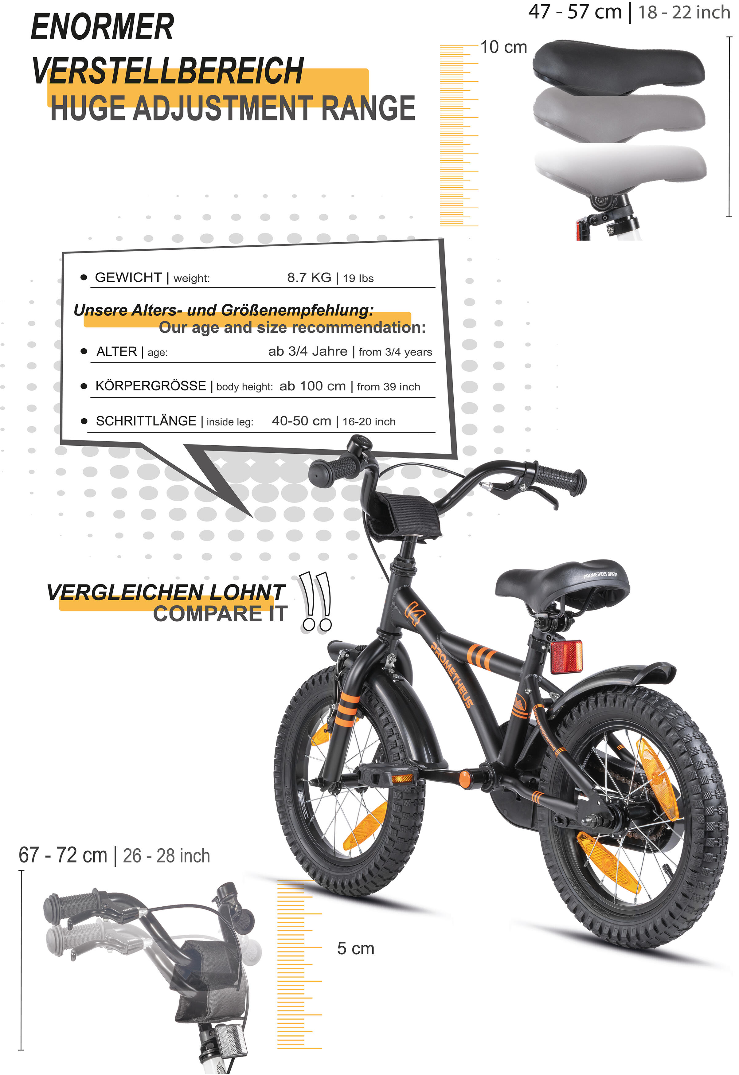 Kinderfahrrad 14 Zoll ab 4 Jahre mit Stützräder und Rücktritt 7/8