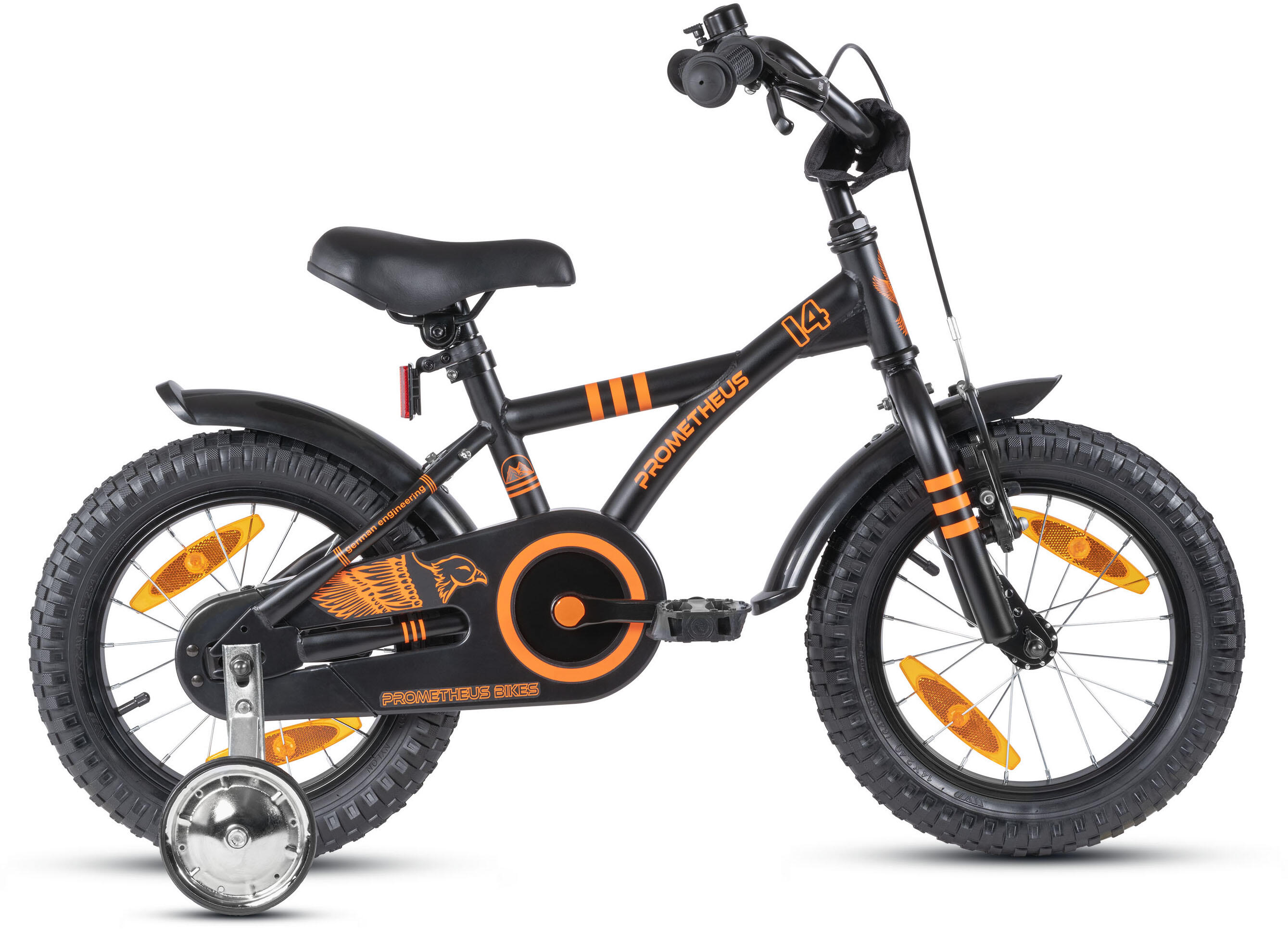 Kinderfahrrad 14 Zoll ab 4 Jahre mit Stützräder und Rücktritt 3/8