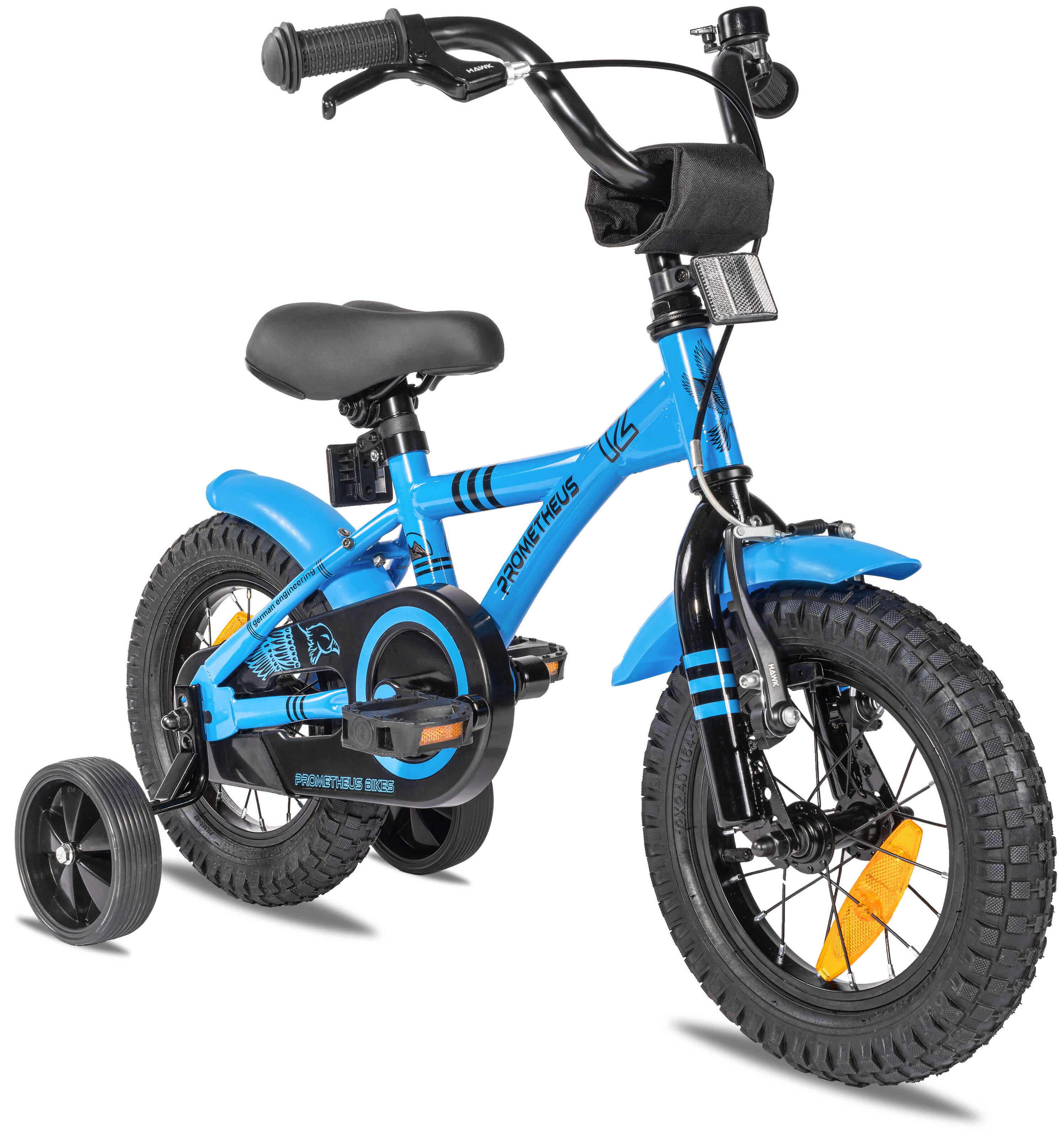PROMETHEUS BICYCLES Kinderfiets 12 inch vanaf 3 jaar fiets met terugtraprem en zijwieltjes