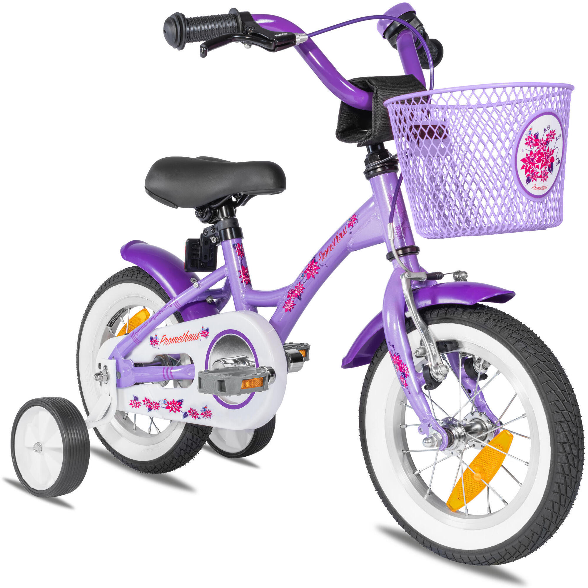 Prometheus Bicycles - Vélo 12 Pouces Enfant 3 Ans Avec Roues Stabilisateurs Et Rétropédalage - Vélo Enfant - Blanc|violet - 12" - Decathlon