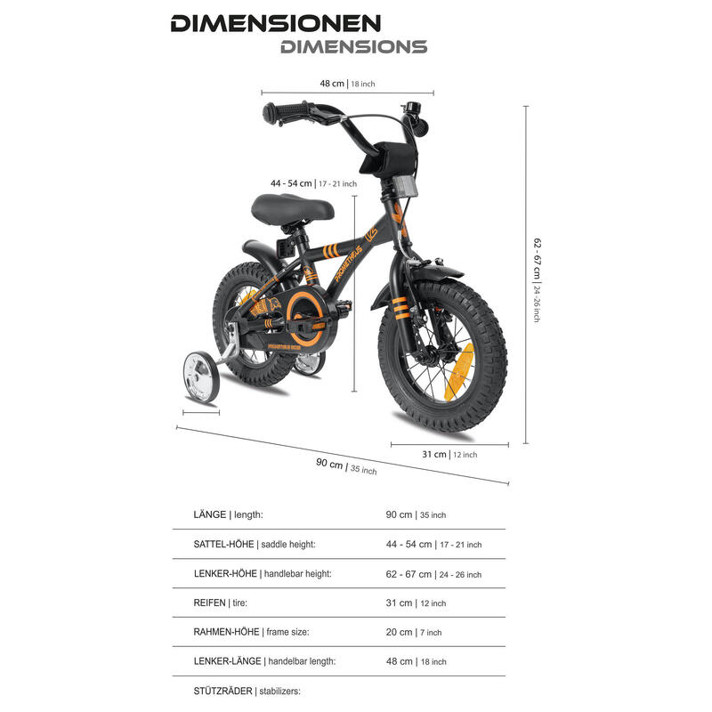 Vélo 12 pouces enfant 3 ans avec roues stabilisateurs et rétropédalage