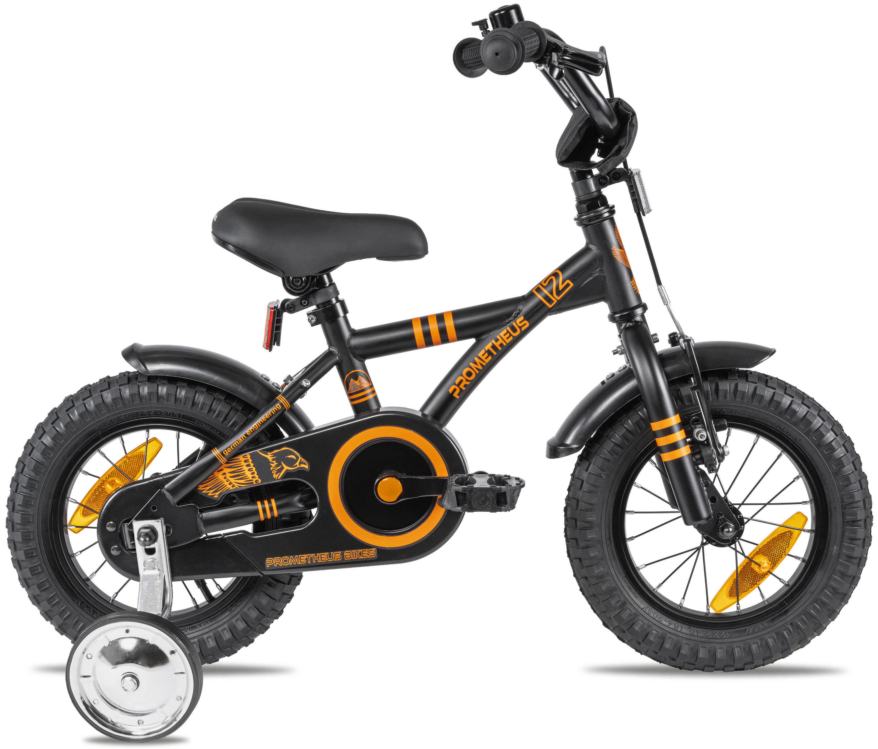 Kinderfiets 12 inch vanaf 3 jaar fiets met terugtraprem en zijwieltjes 3/8