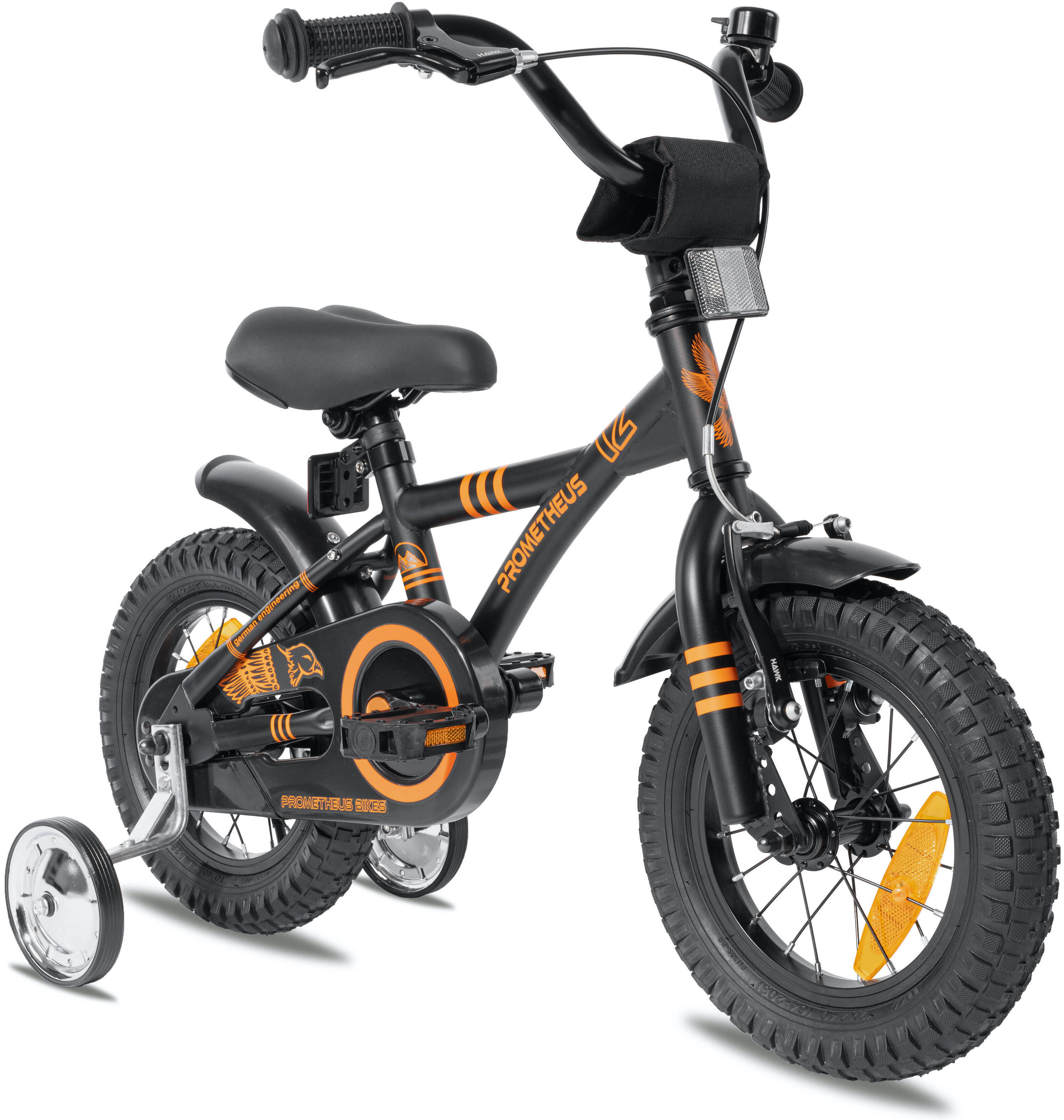 Kinderfiets 12 inch vanaf 3 jaar fiets met terugtraprem en zijwieltjes 1/8