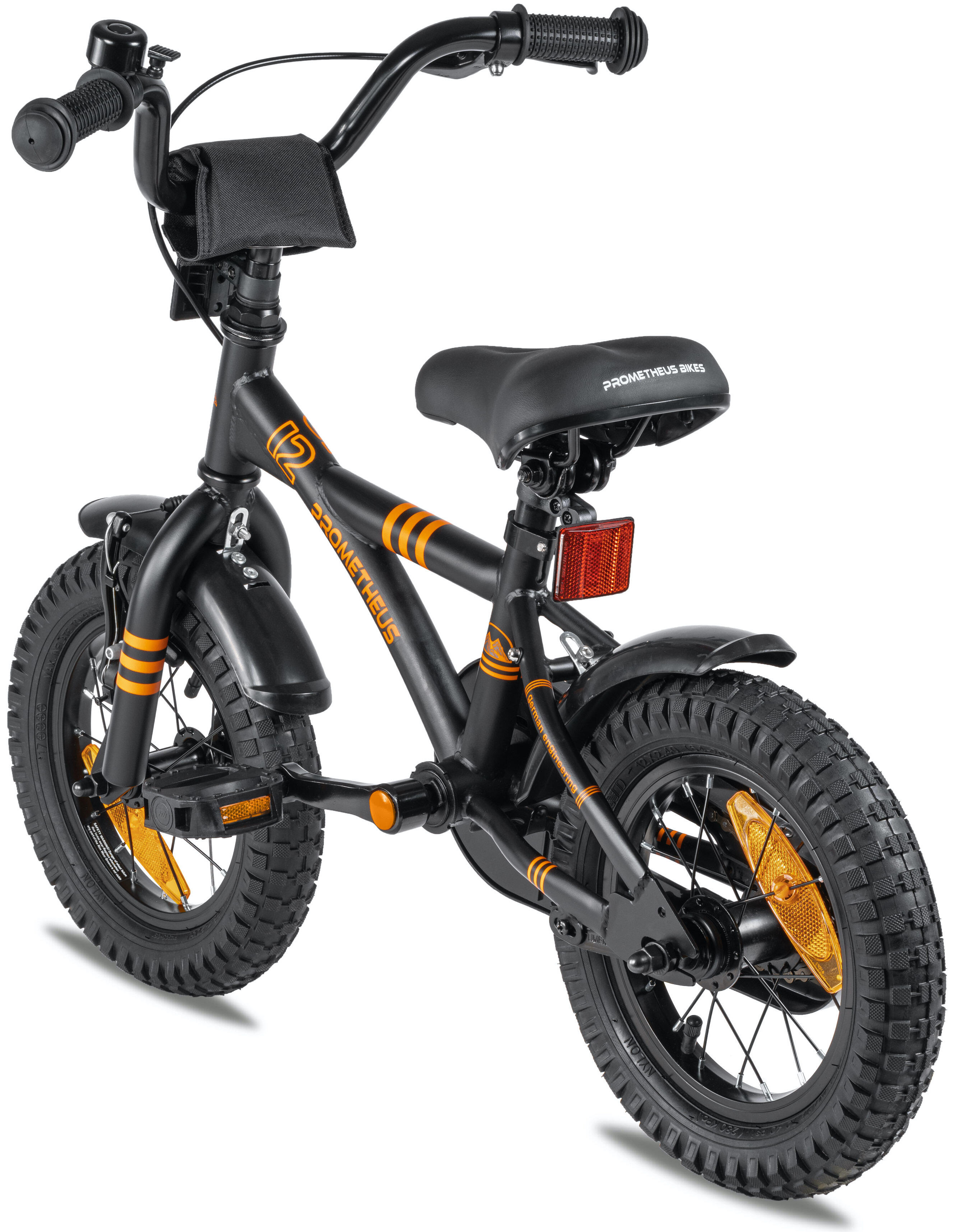 Kinderfiets 12 inch vanaf 3 jaar fiets met terugtraprem en zijwieltjes 5/8