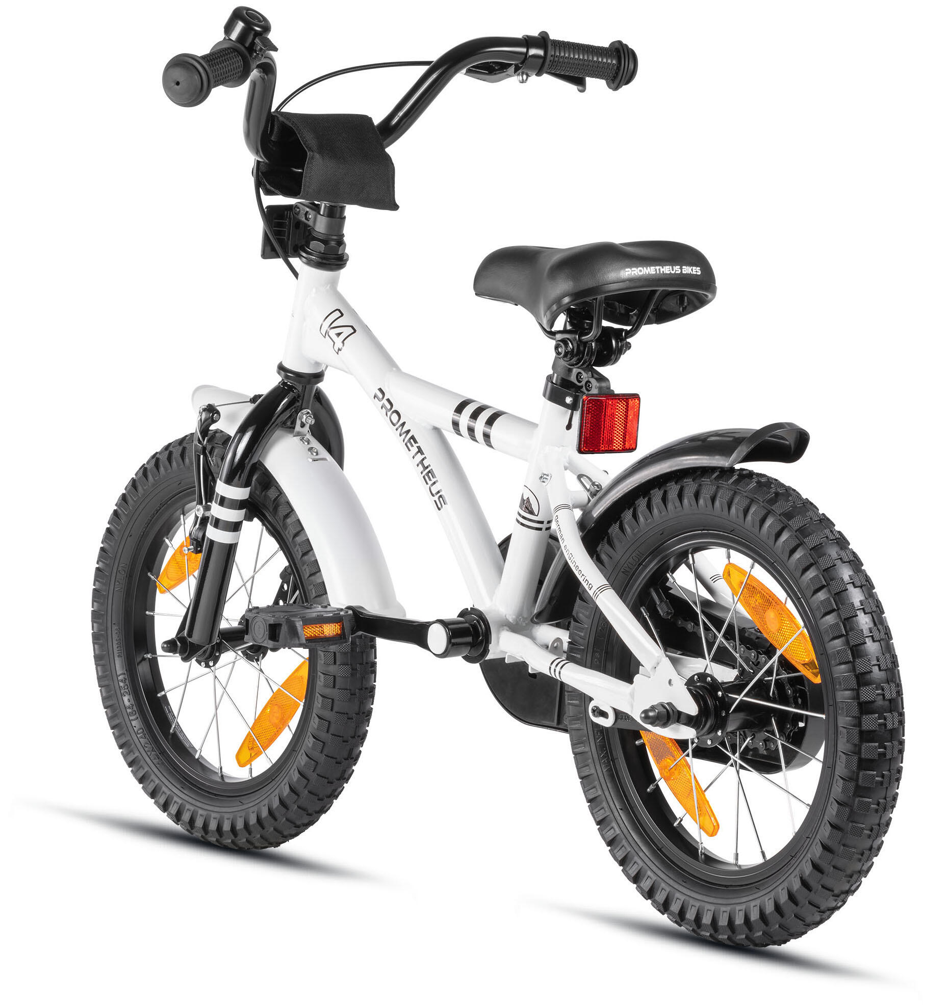 Vélo 14 Pouces WOLEGM Pour Enfants De 3 à 6 Ans – Bleu/noir, Roues Stabilisatrices, Siège Réglable