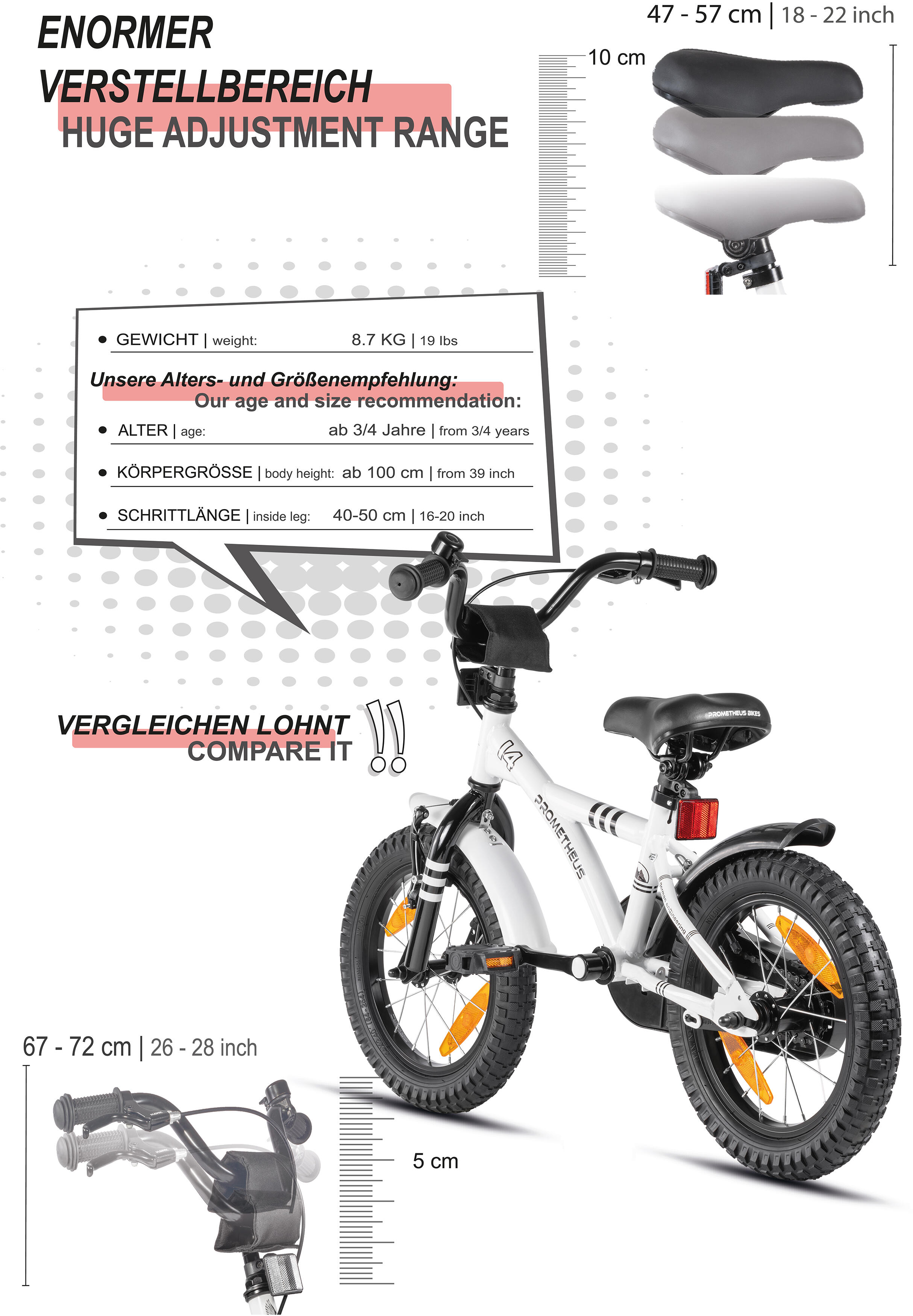 Kinderfiets 14 inch vanaf 3 -5 jaar fiets met terugtraprem en zijwieltjes 7/8