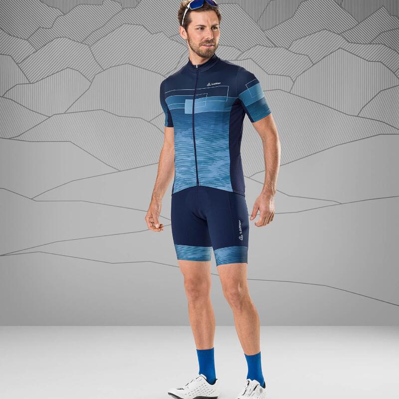 Fietsbroek kort M Bike Bibshorts Volta voor heren - Blauw