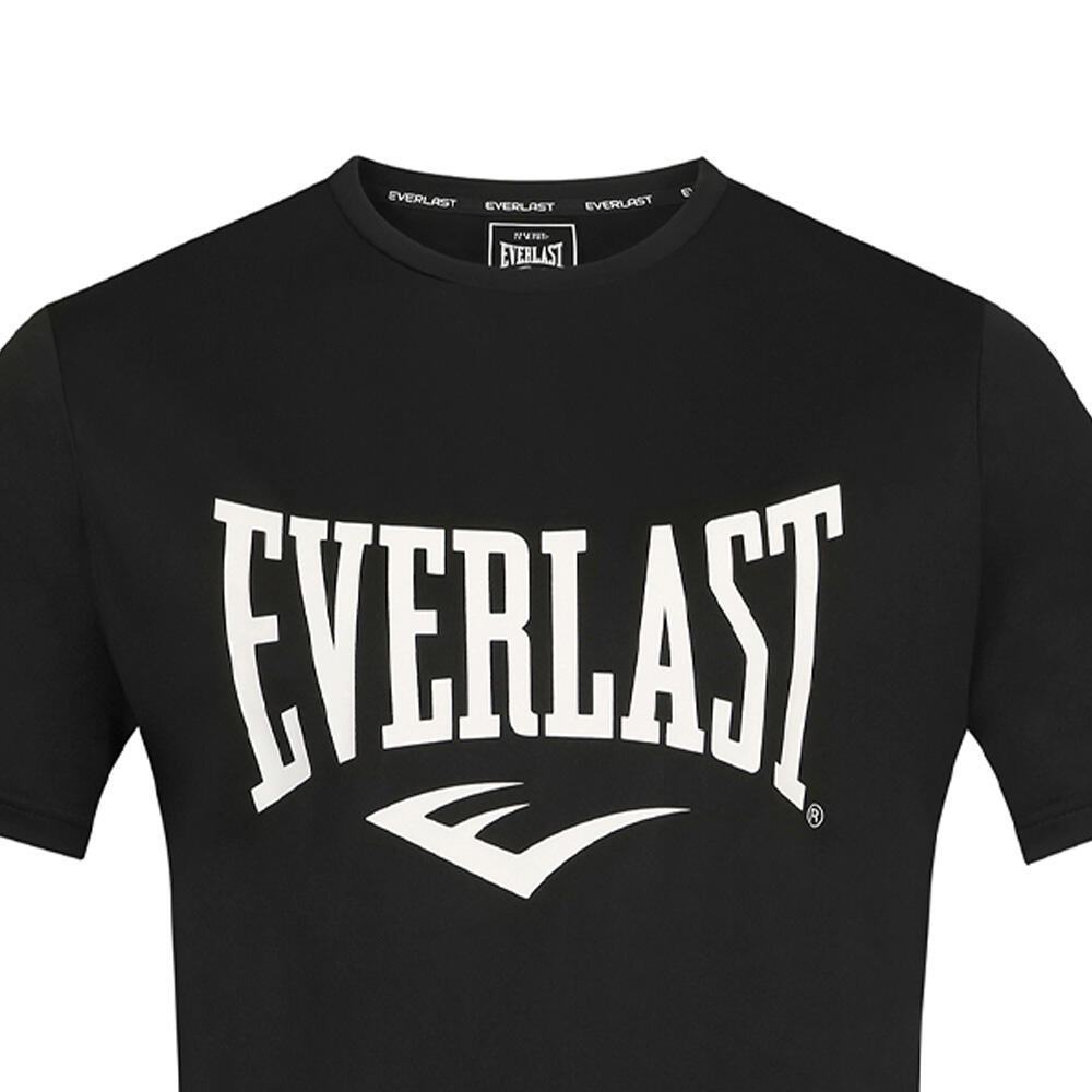 Camiseta Manches EVERLAST Courtes Moss Negra Logo Blanco 4/4