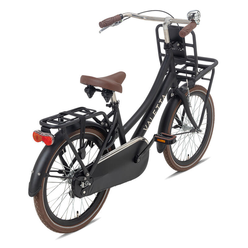 Valetta Cargo Transportfiets - Meisjesfiets - 20 inch - Mat Zwart