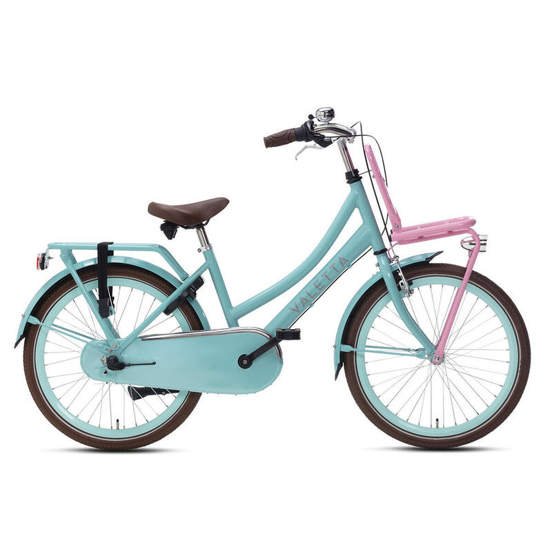 Vélo Enfant Valetta Cargo N3 - Filles - 22 pouces - Turquoise / Rose