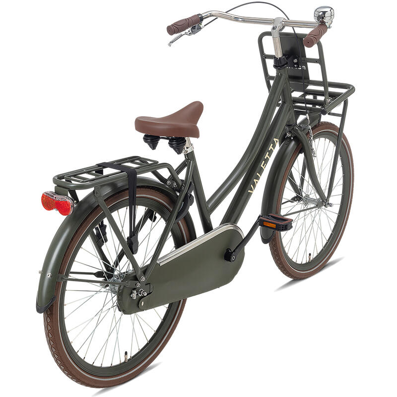 Valetta Cargo Transportfiets - Meisjesfiets - 24 inch - Legergroen