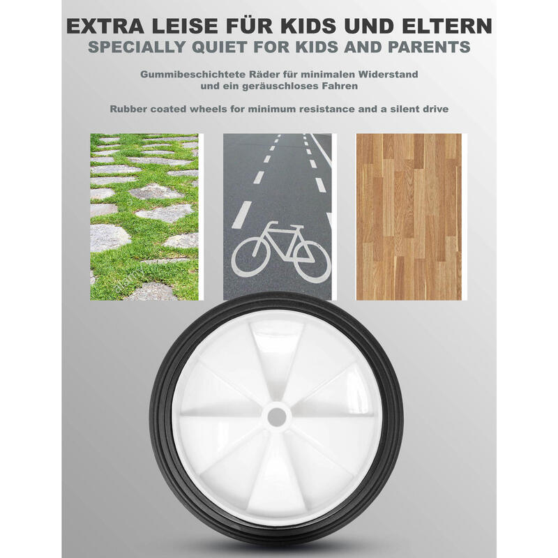 Stützräder für Kinderfahrrad universell für 12 14 16 18 Zoll - Gummi Rollen