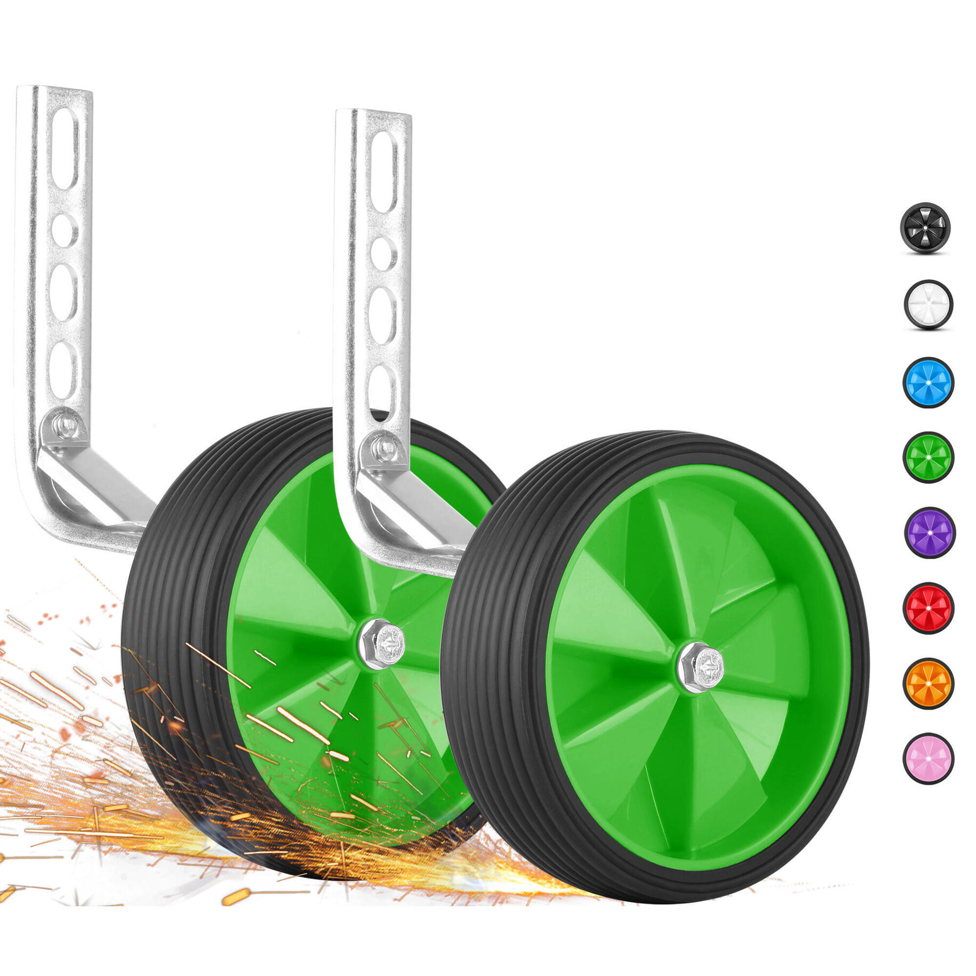 Prometheus Bicycles - Stabilisateurs Pour Vélo Enfant Universel Pour 12 14 16 18 Pouces -extra Larges - Stabilisateur Vélo - Vert - Taille Unique - Decathlon