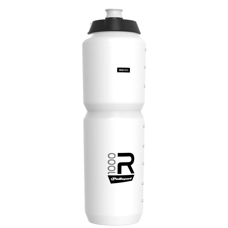 Bidon cycliste R1000 blanc avec échelle