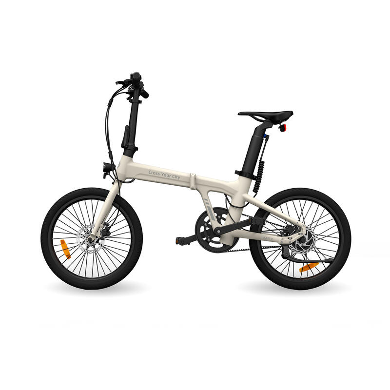 Bicicleta eléctrica plegable Xiaomi ADO A20 Air, Correa carbono, Blanco