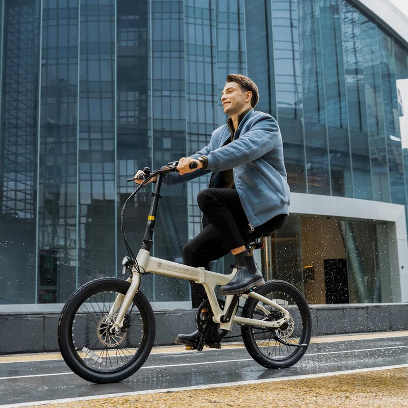 Bicicleta elétrica dobrável Xiaomi ADO A20 Air, aut 100km, cinto carbono, branco