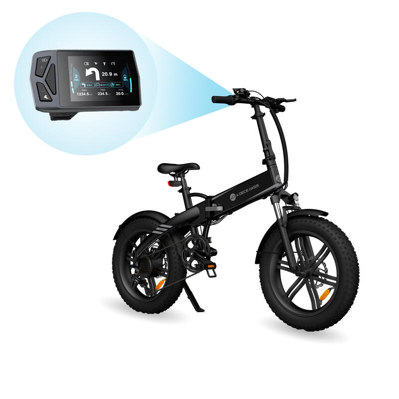 Bicicleta eléctrica plegable Xiaomi ADO A20F,  Aut 120km, 7 velocidades, Negro