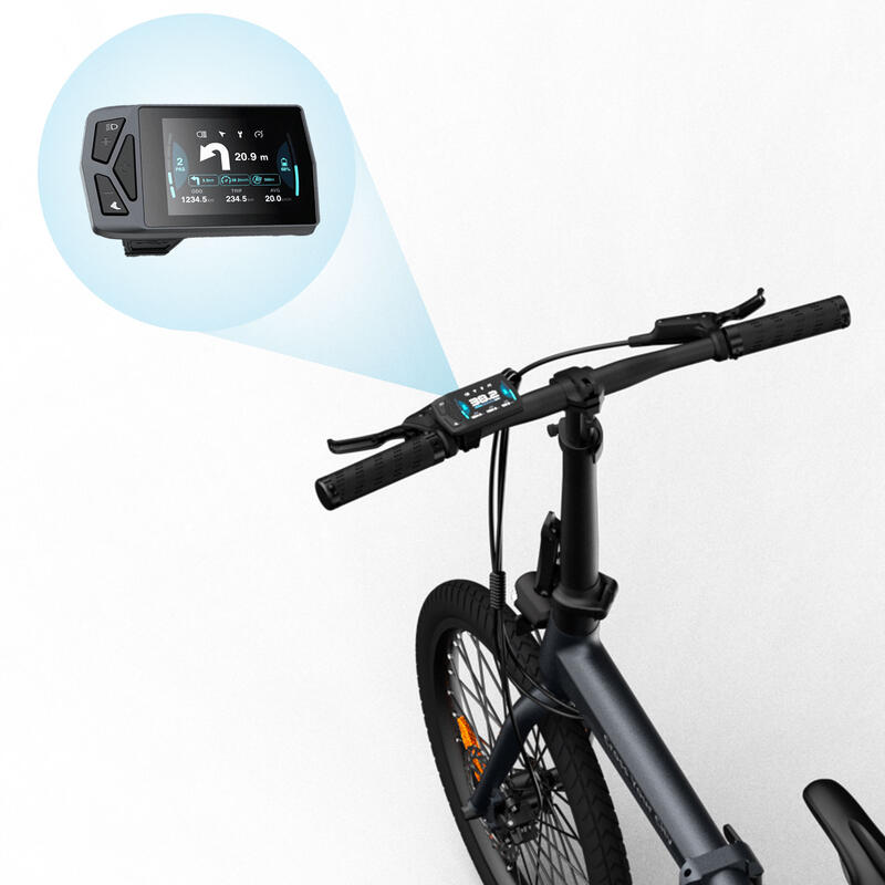 Bicicleta eléctrica plegable Xiaomi ADO A20 Air, Aut 100km, Correa carbono, Gris