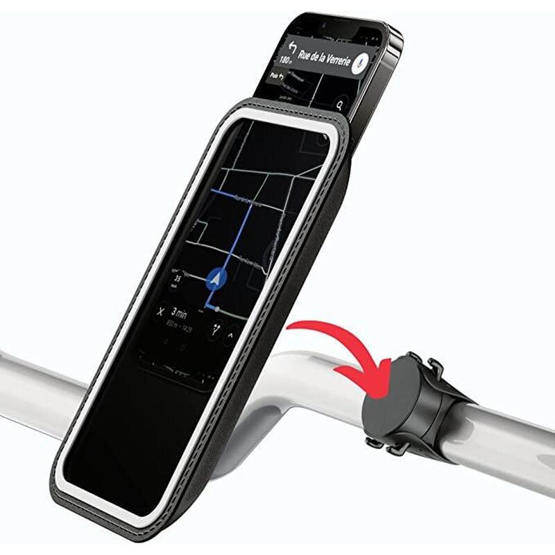 Support Vélo Silicone pour Smartphone Guidon GPS Moto Poussette VTT Rotatif  Universel (NOIR) - Shot Case