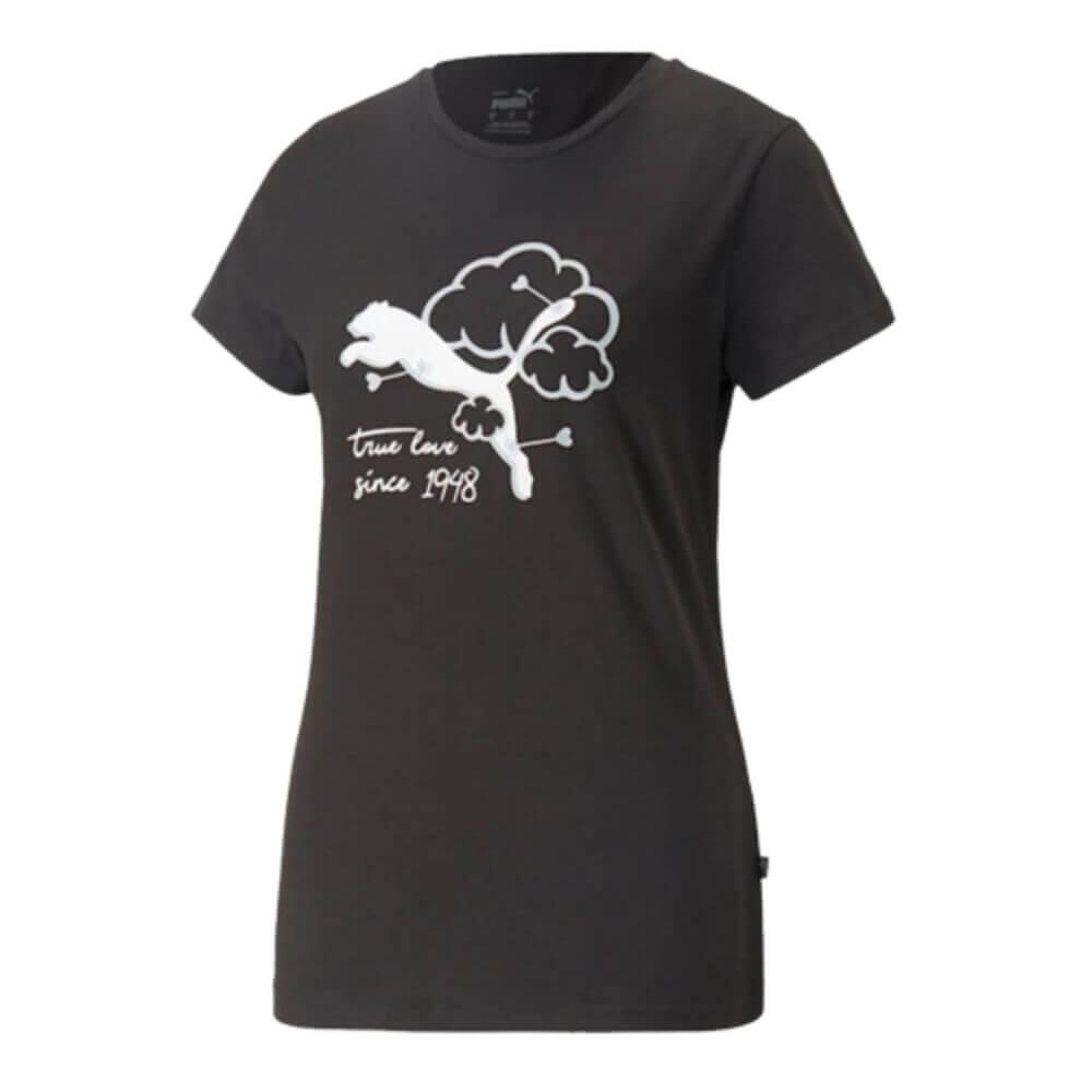 Camiseta de fitness Puma Graphics Valentine para mujer. Negro 3/4