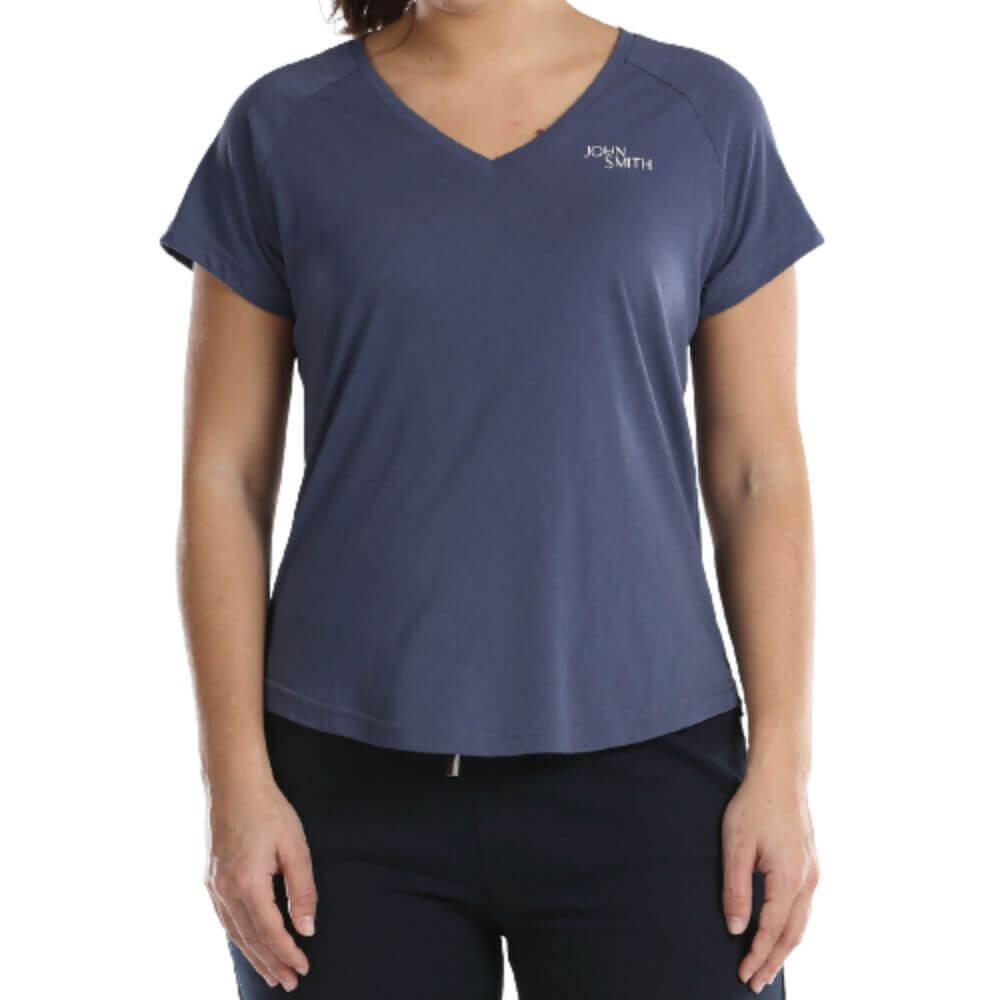 T-shirt Proportions de Cardio-training com Decote em V Mulher NOBSA. Azul 1/4