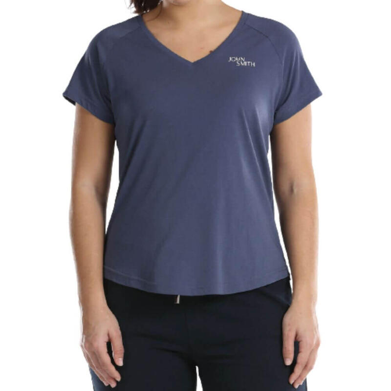 T-shirt Proportions de Cardio-training com Decote em V Mulher NOBSA. Azul