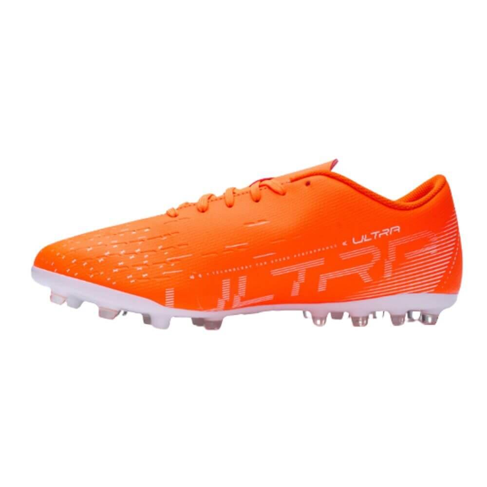 BOTAS DE FÚTBOL PUMA ULTRA PLAY MG PARA HOMBRE. Naranja-Blanco. 2/6