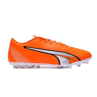 BOTAS DE FÚTBOL PUMA ULTRA PLAY MG PARA HOMBRE. Naranja-Blanco.