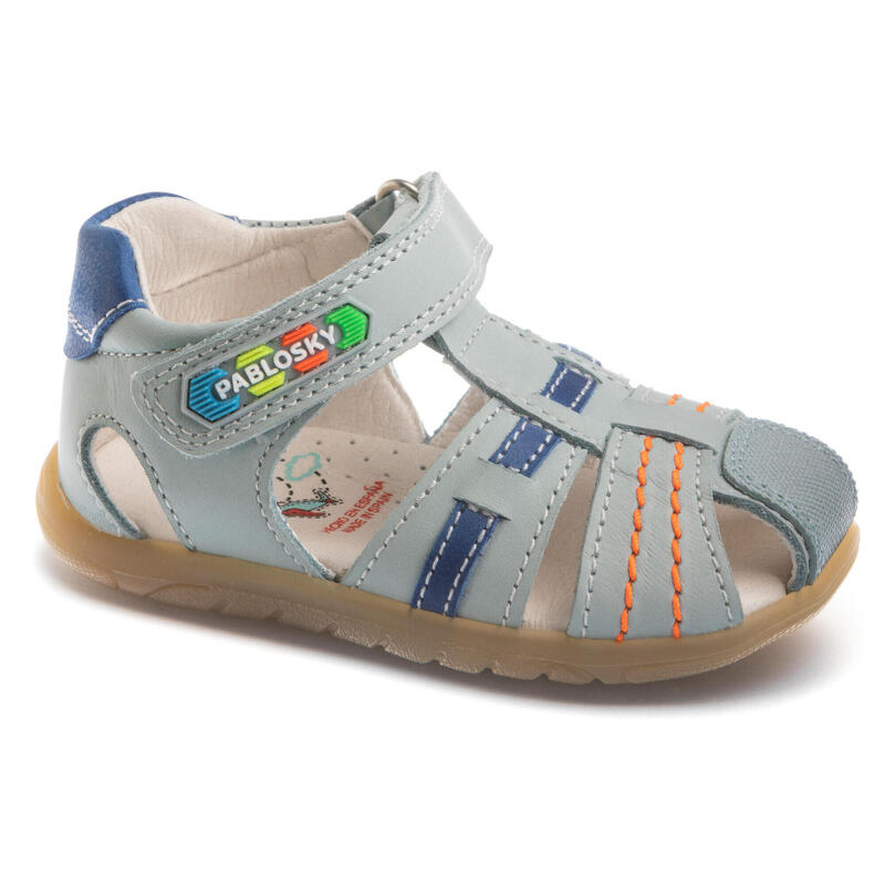 Sandálias desportivas de Couro de Bebé Menino em Azul