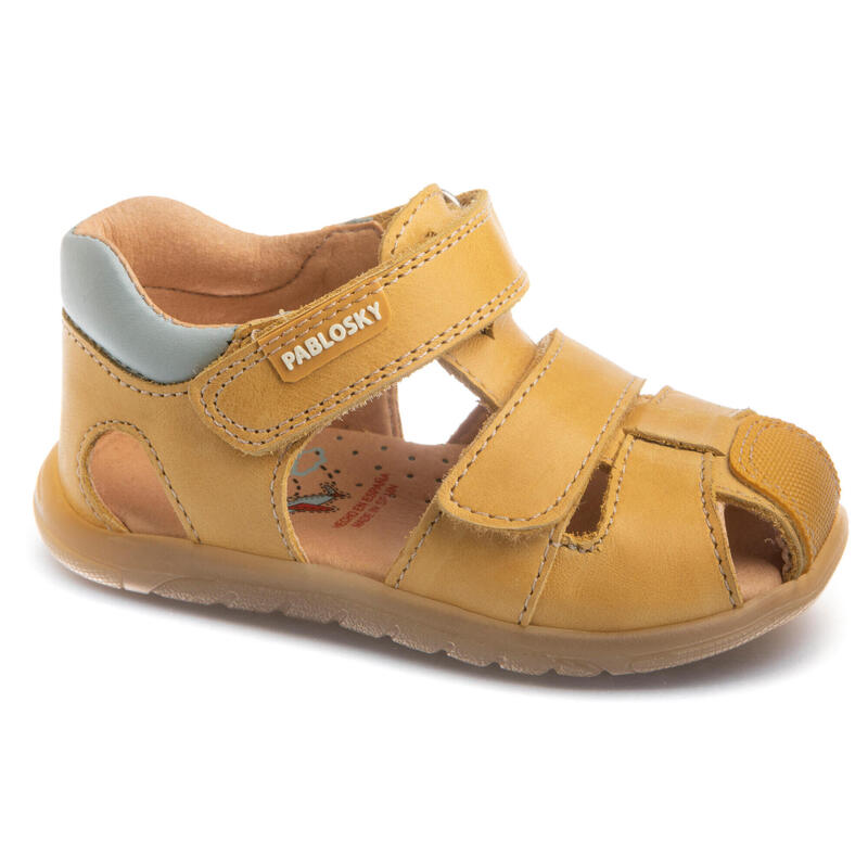Sandálias desportivas de Couro de Bebé Menino em Amarelo