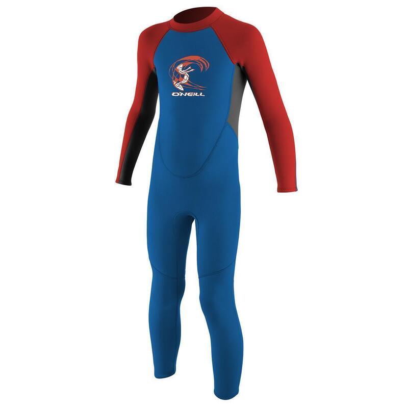 Combinaison de Surf 2mm Zip Dos Reactor - bleu / rouge - Enfant