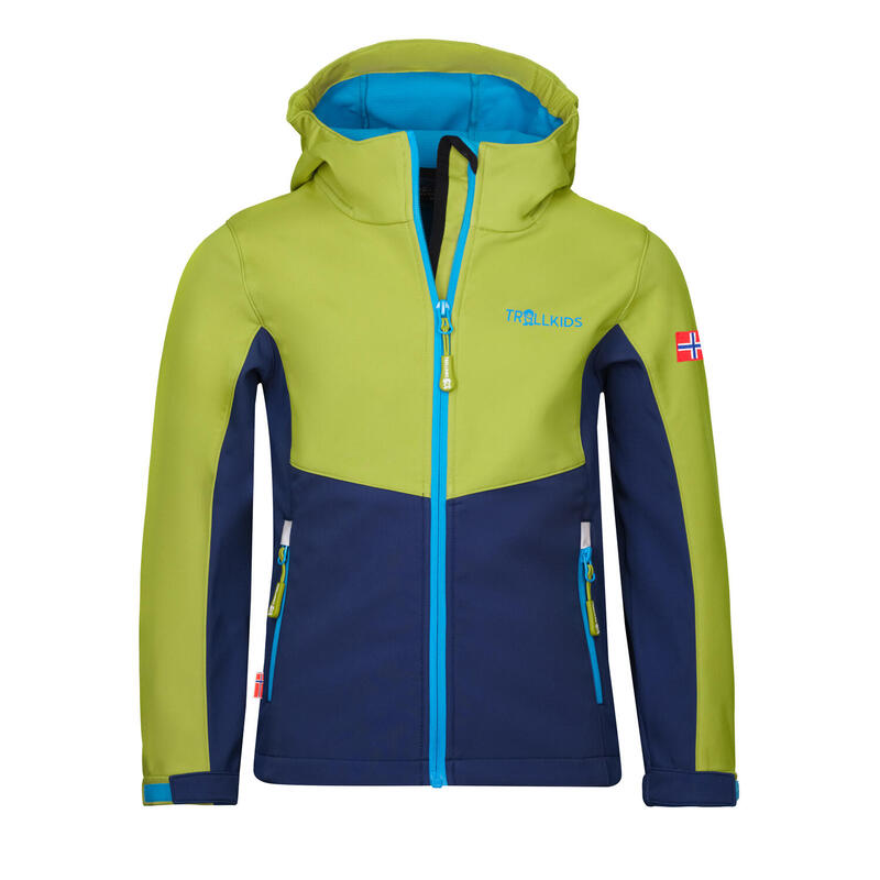 Enfants Kristiansand Jacket vert kiwi/bleu mystique