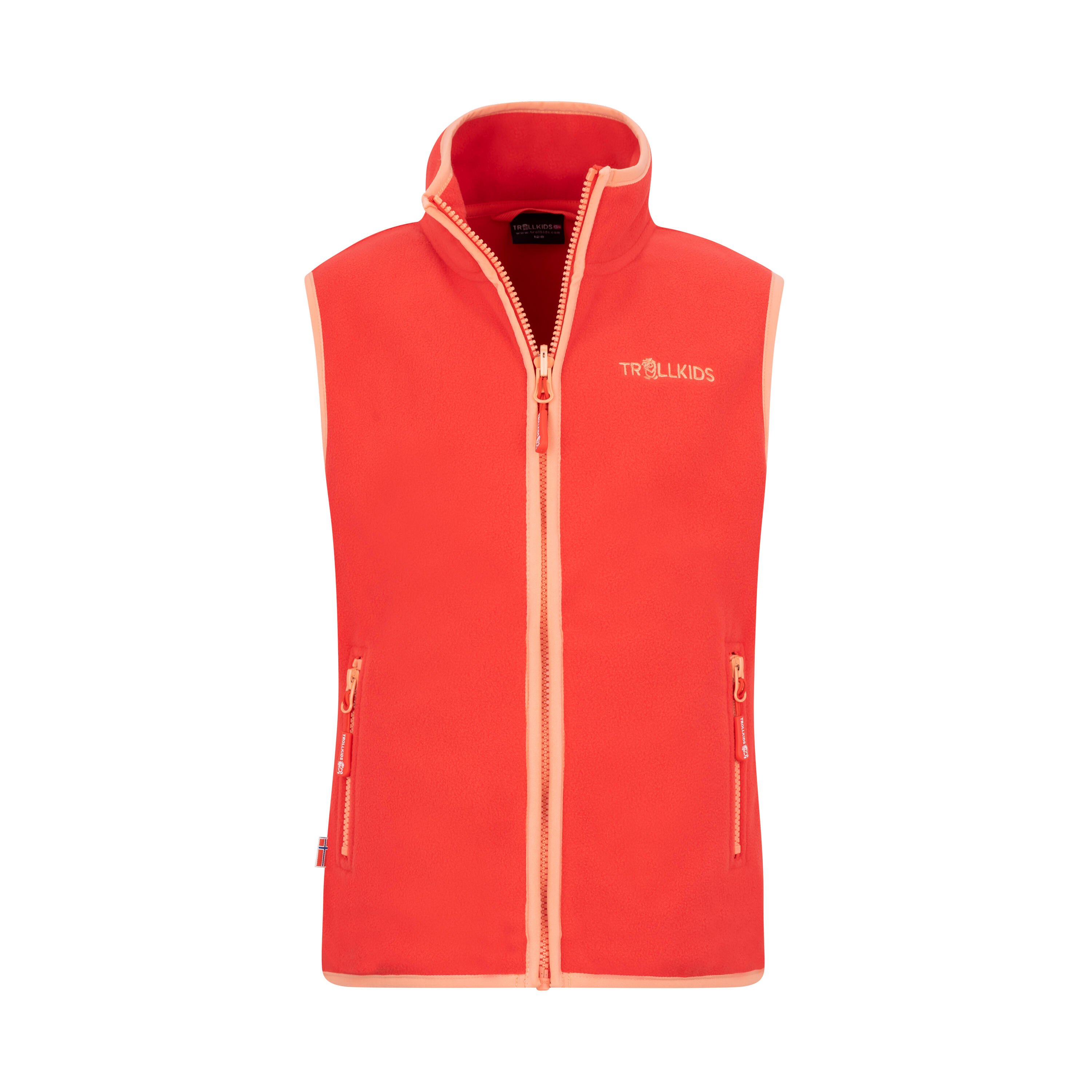 Arendal fleece vest cherry/coral red