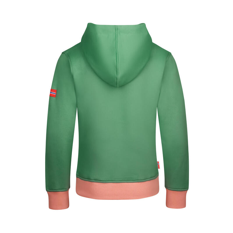 Hoodie Pull à capuche Troll Vert feuille/corail